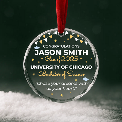 Graduation 2025 Heart Ornament, Chase Your Dreams with All Your Heart