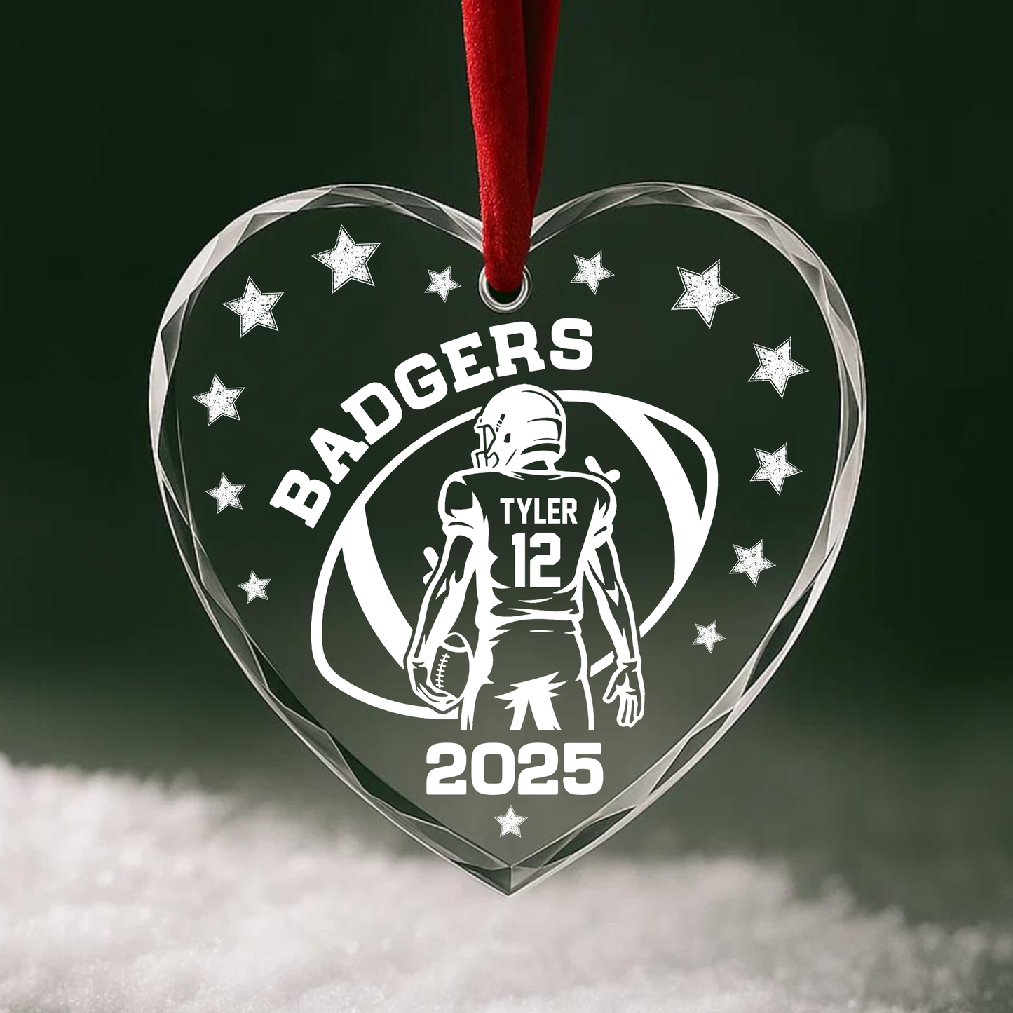 Football Player Custom Team Name Ornament