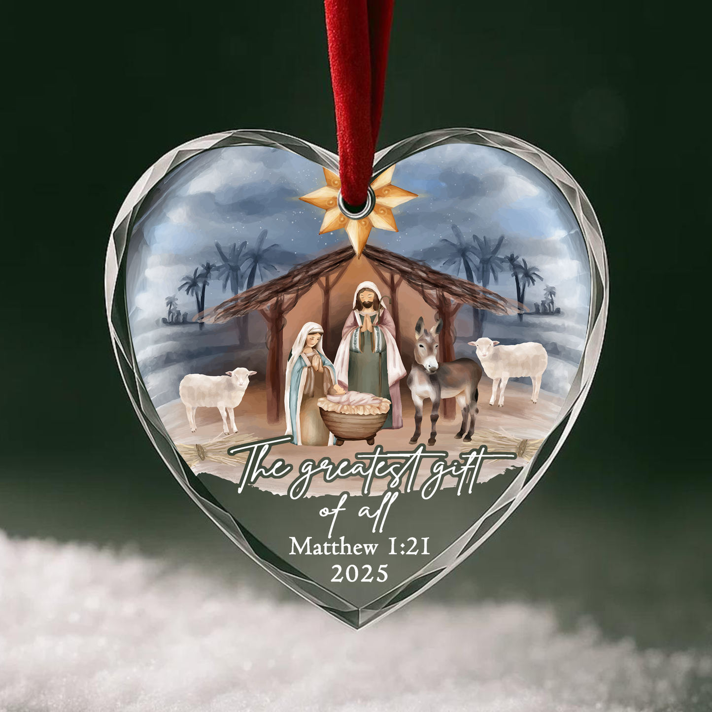 The Greatest Gift of All Nativity Scene Ornament
