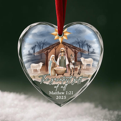 The Greatest Gift of All Nativity Scene Ornament