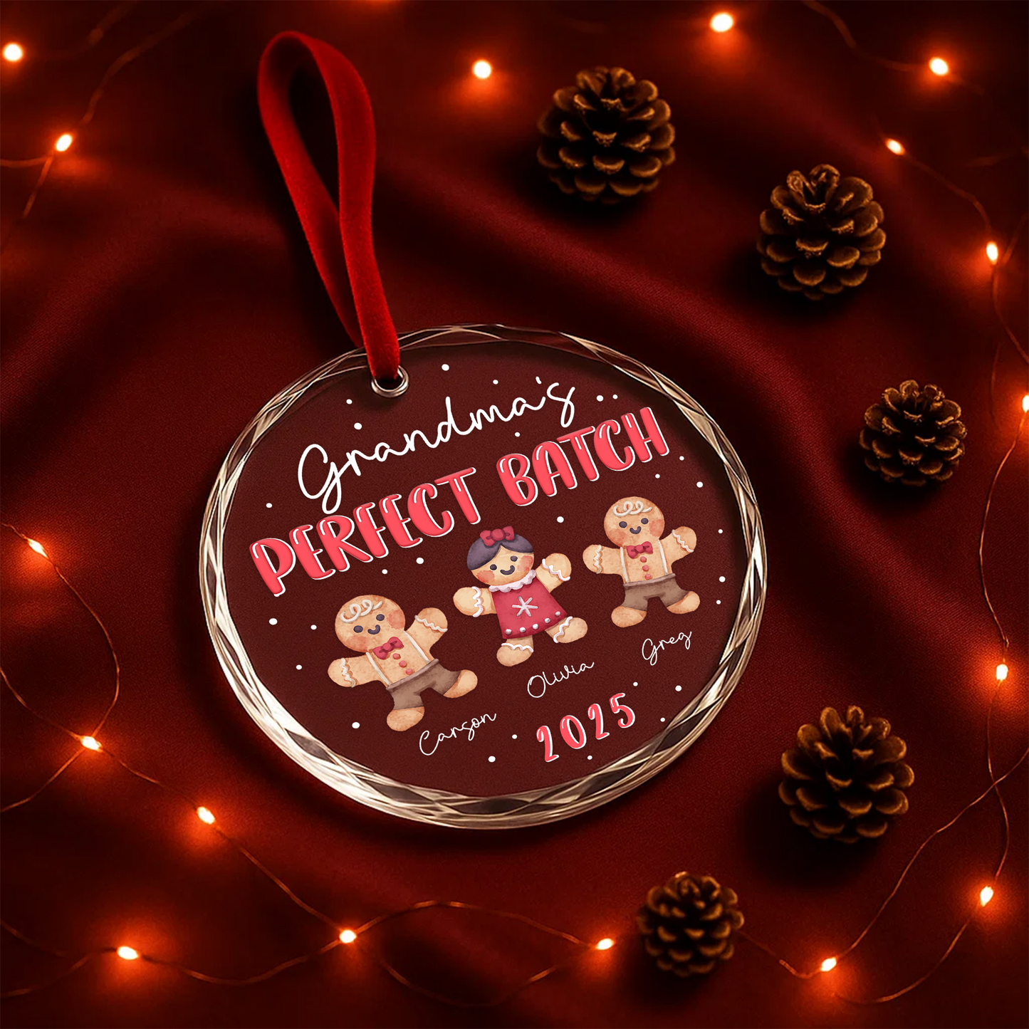 Grandma’s Perfect Batch Ornament, Gingerbread Cookie Family Design