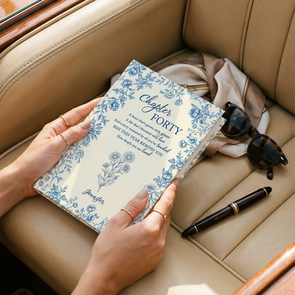 Personalized 40th Birthday Journal – “Chapter Forty” Custom Floral Notebook, Meaningful Milestone Gift