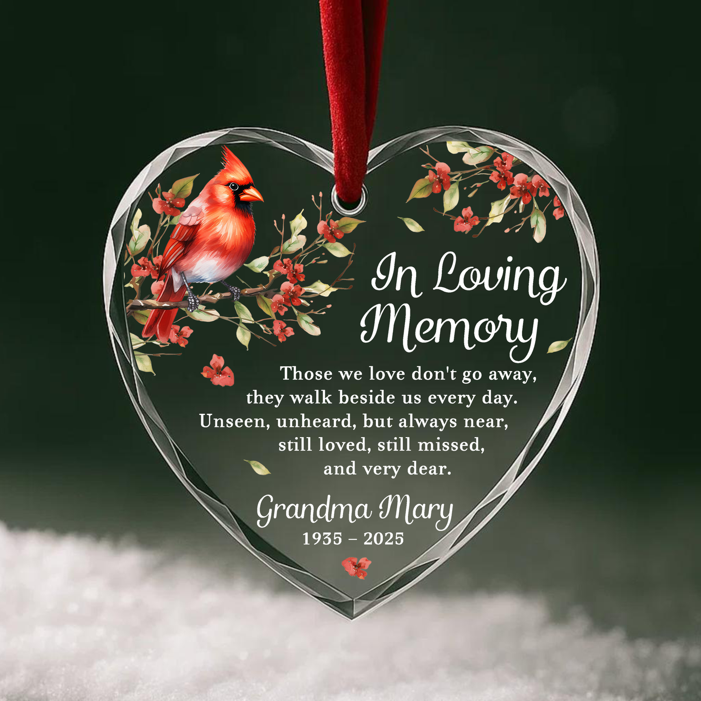 In Loving Memory Cardinal Ornament, Those We Love Don’t Go Away