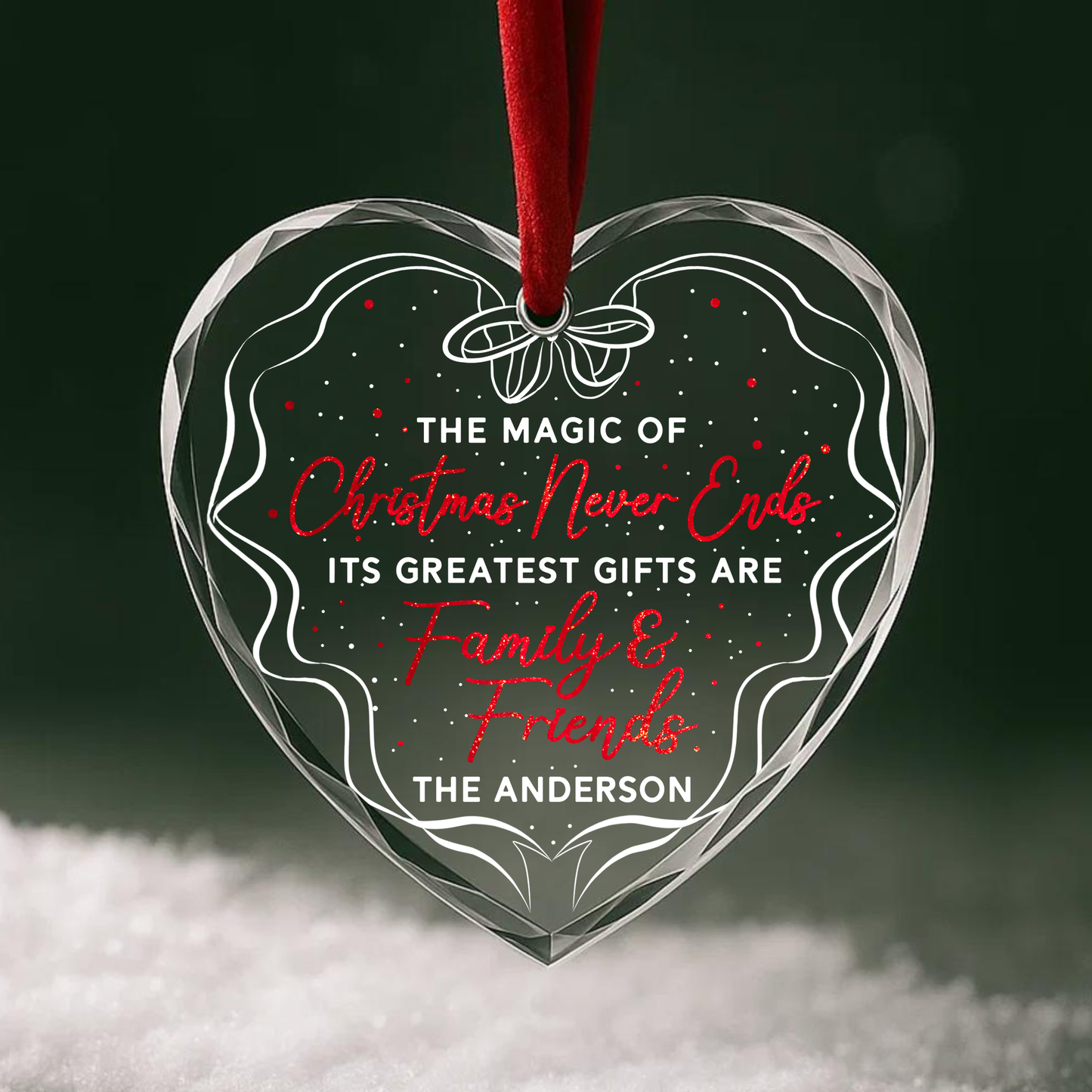 The Magic of Christmas Never Ends Family Friends Ornament