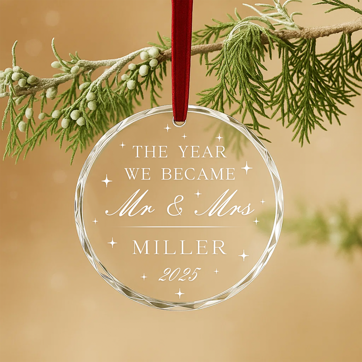 The Year We Became Mr Mrs, Custom Glass Ornamen