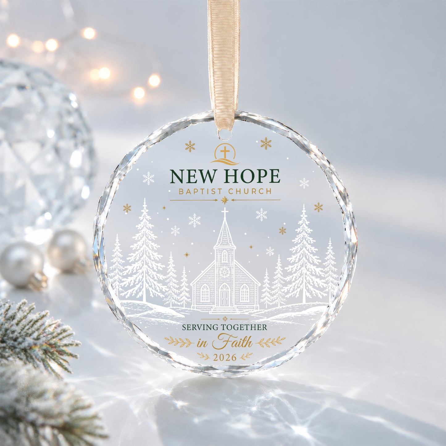 Personalized Church Serving in Faith Ornament