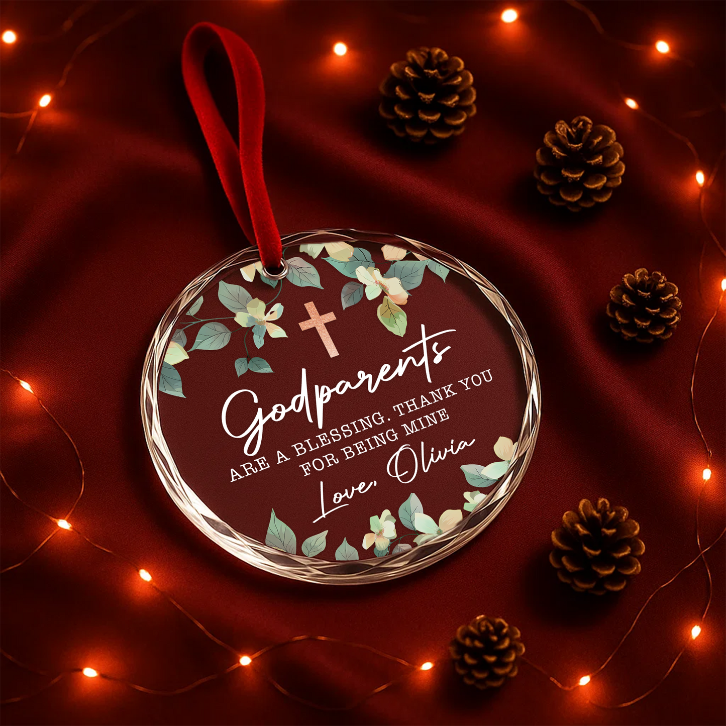 Godparents Are a Blessing Ornament, Personalized Thank You Gift