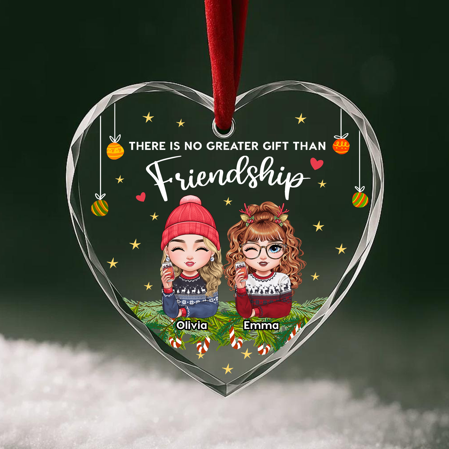 There Is No Greater Gift Than Friendship Custom Ornament