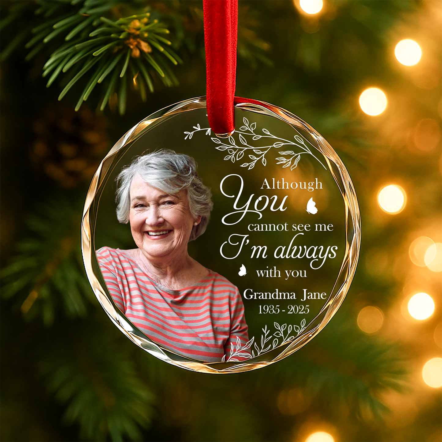 Always With You Heart Ornament, Memorial Gift for Grandma