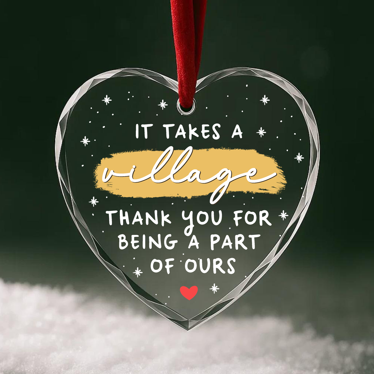 It Takes a Village Thank You Appreciation Custom Glass Ornament