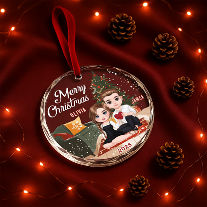Merry Christmas Couple Ornament, Custom Couple Ornament