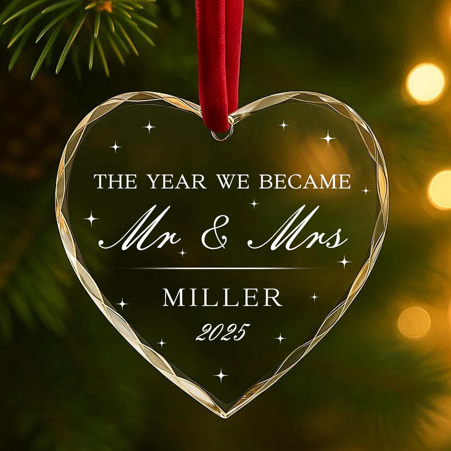 The Year We Became Mr Mrs, Custom Glass Ornamen