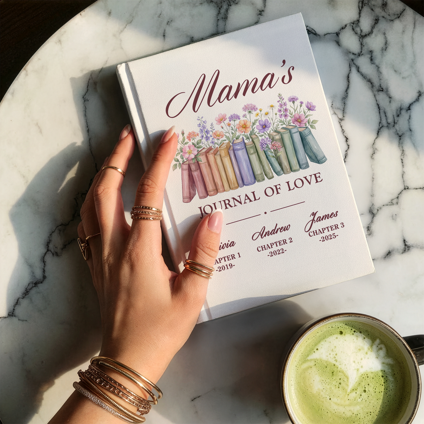 Personalized Mom Journal – “Mama’s Journal of Love” Custom Book with Kids Names & Birth Years