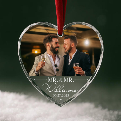 Mr & Mr Wedding Ornament, Couple Personalized Ornament