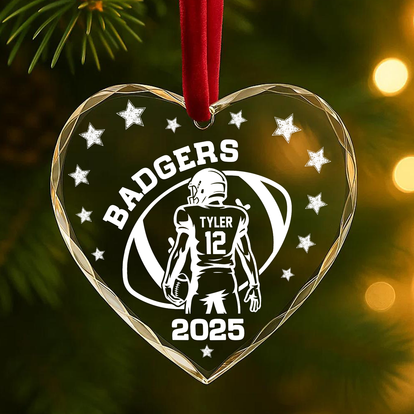 Football Player Custom Team Name Ornament