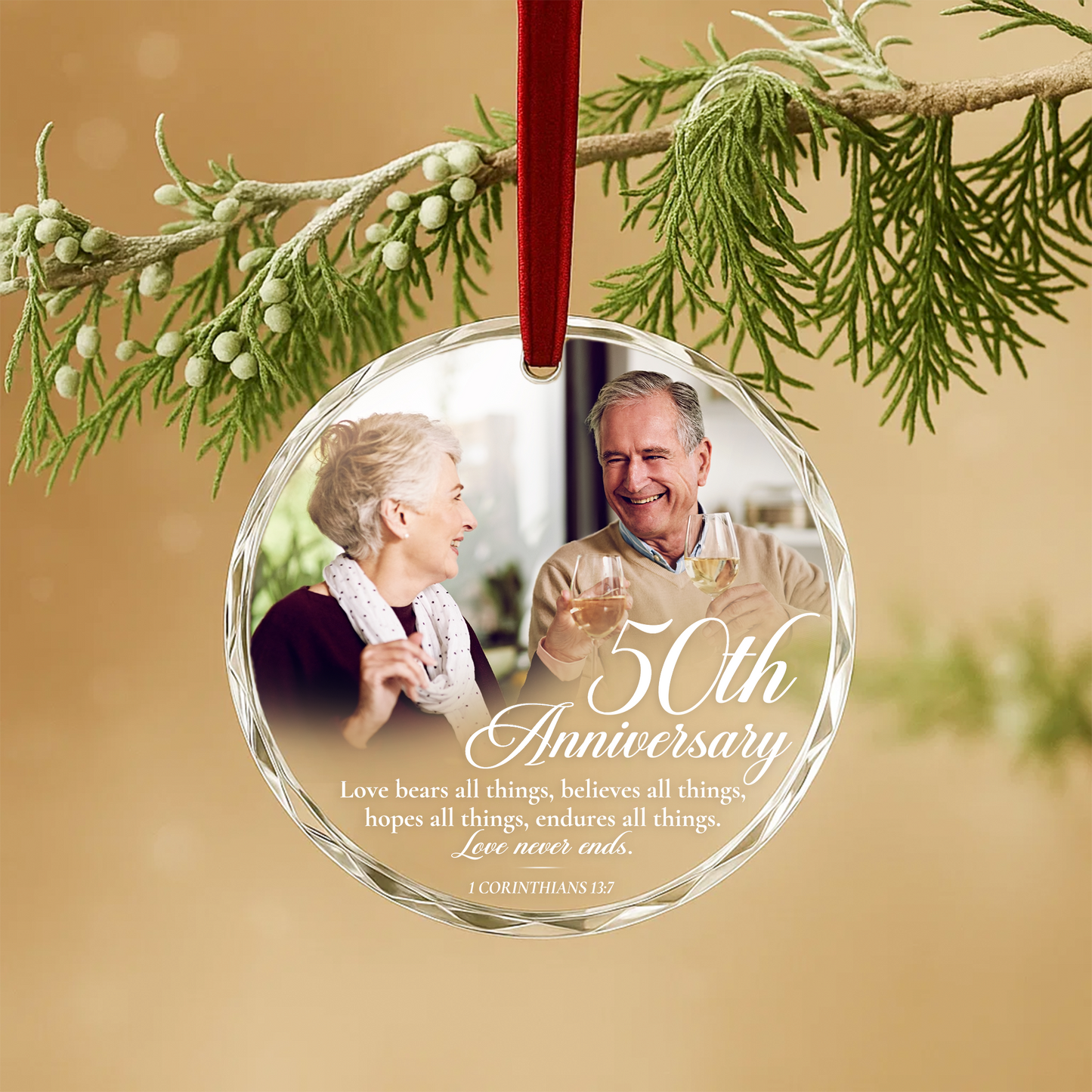 50th Anniversary Ornament, Love Never Ends