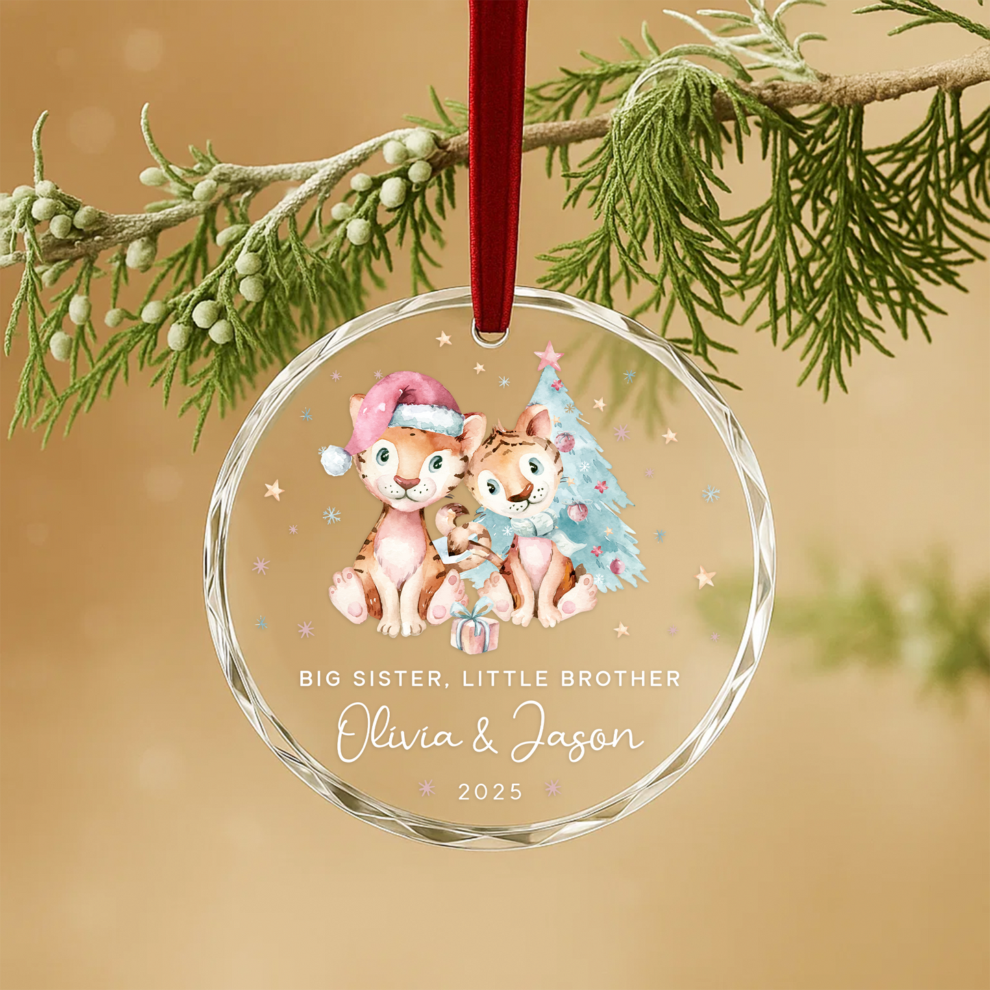 Big Sister Little Brother Christmas Ornament 2025