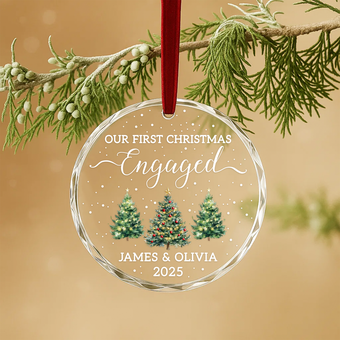 Our First Christmas Engaged Ornament 2025