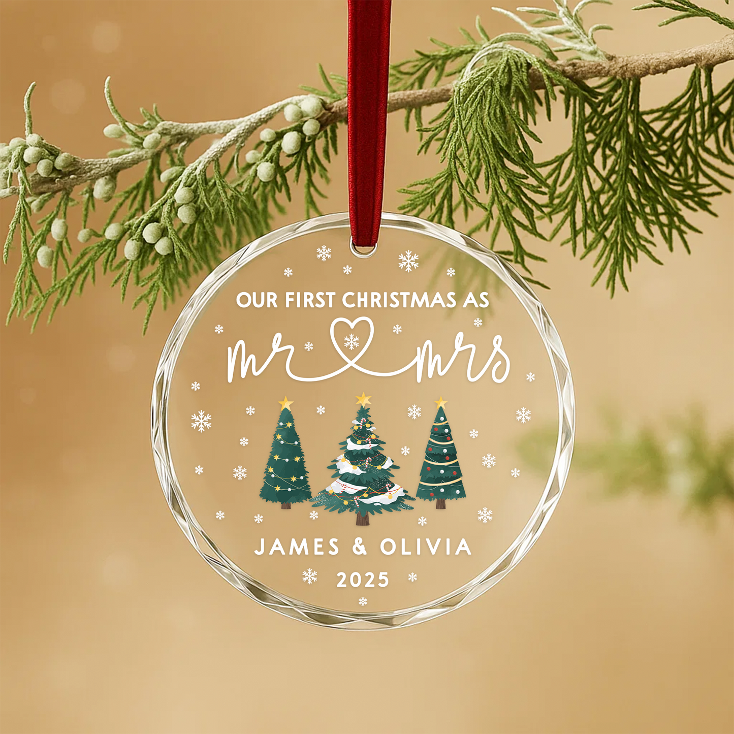 Our First Christmas as Mr Mrs Ornament 2025