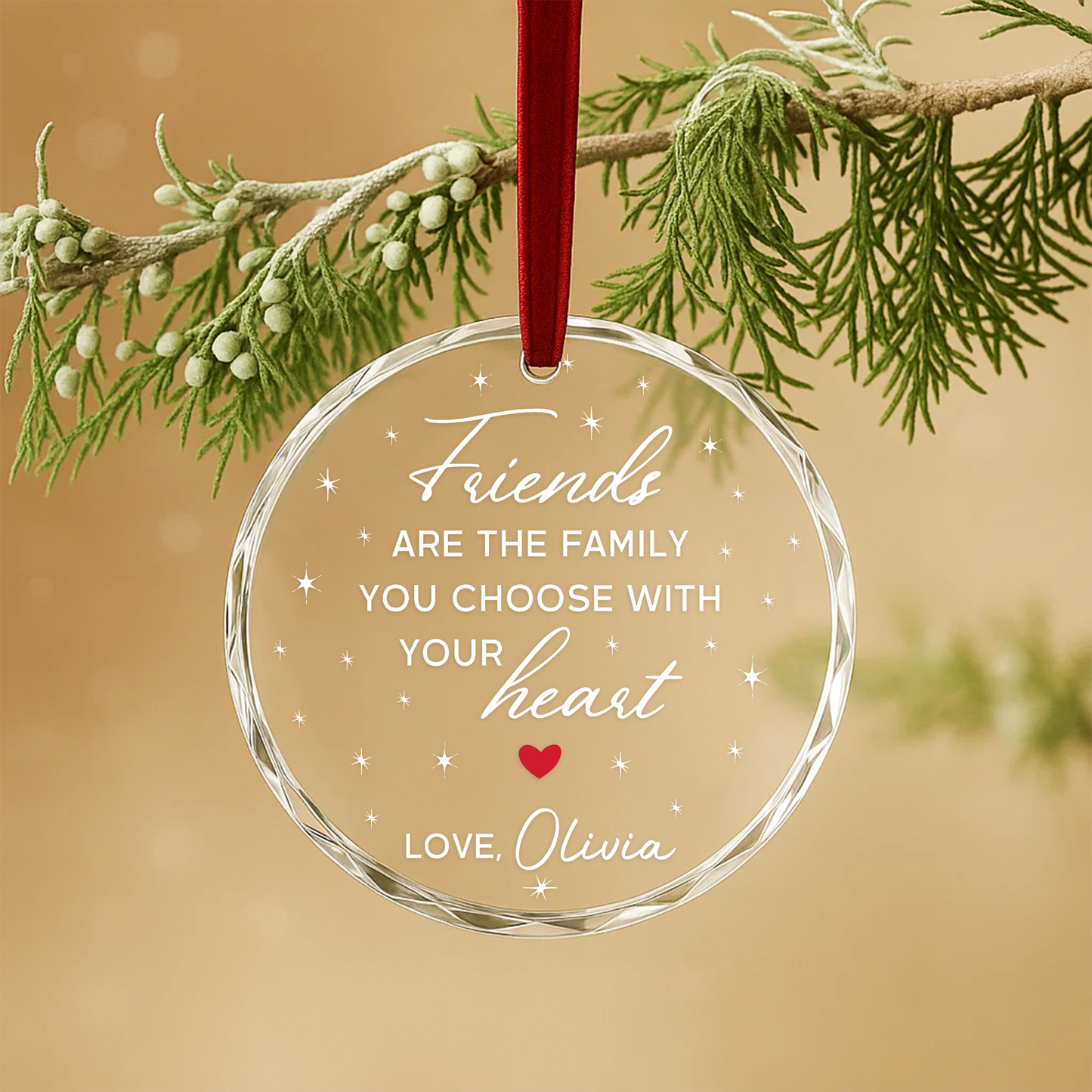 Friends Are the Family You Choose Heart Ornament