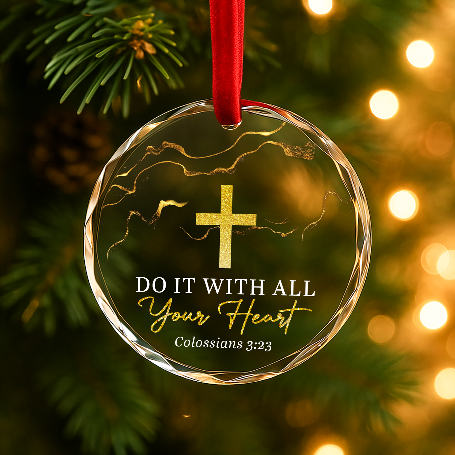 Christian Heart Ornament, Do It with All Your Heart