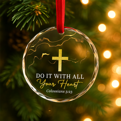 Christian Heart Ornament, Do It with All Your Heart