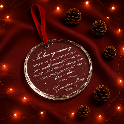 In Loving Memory Ornament, Always Near Forever Dear Grandma Memorial