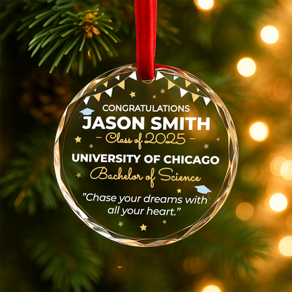 Graduation 2025 Heart Ornament, Chase Your Dreams with All Your Heart