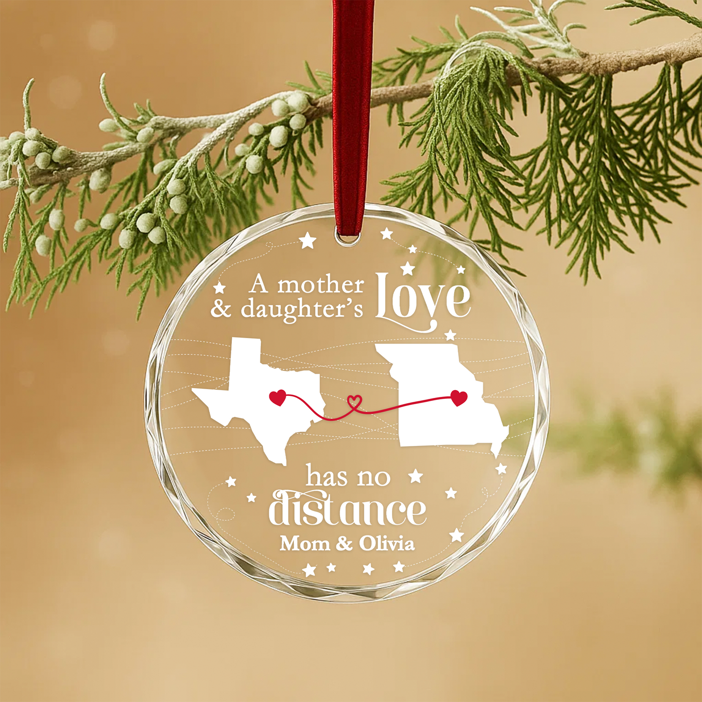 A Mother & Daughter’s Love Has No Distance Heart Ornament