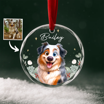 Custom Pet Cartoon Portrait Ornament, Dog Illustration Keepsake