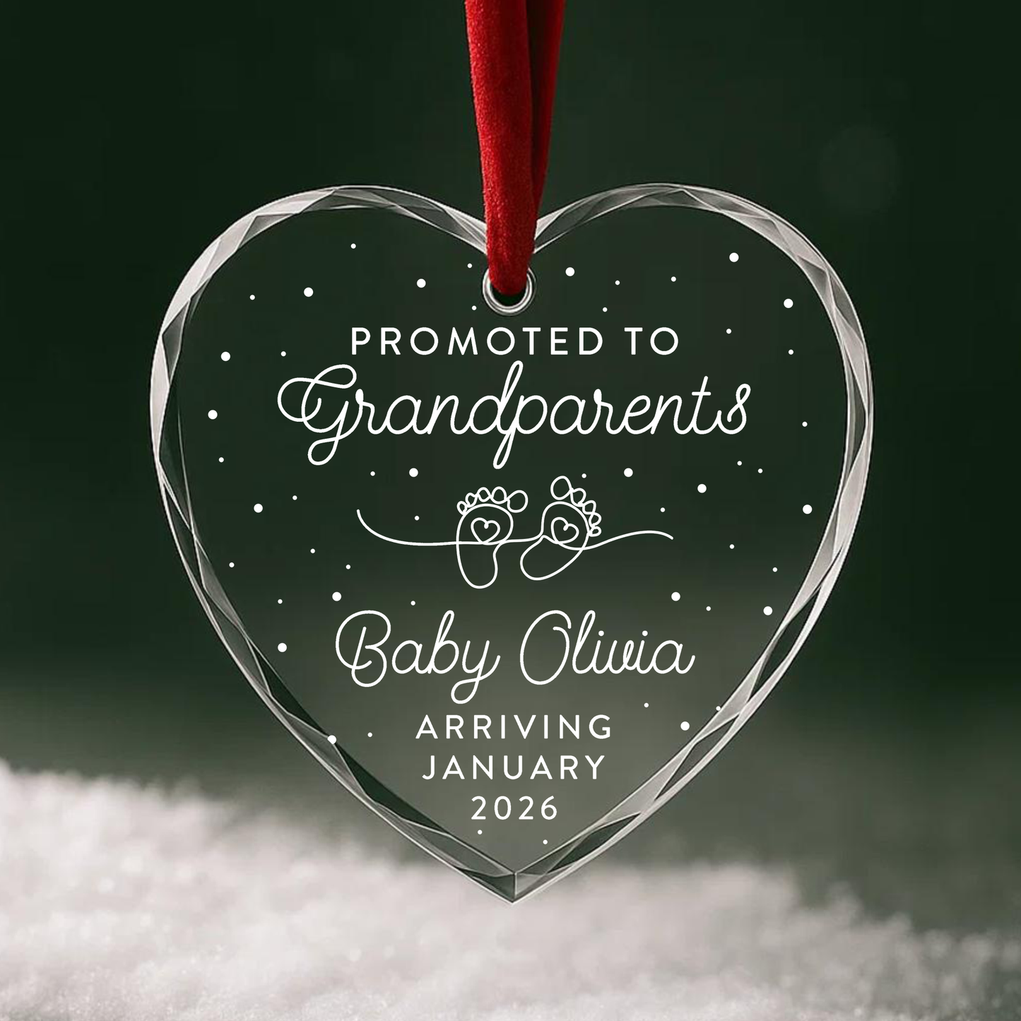 Promoted to Grandparents, Baby Announcement Ornament