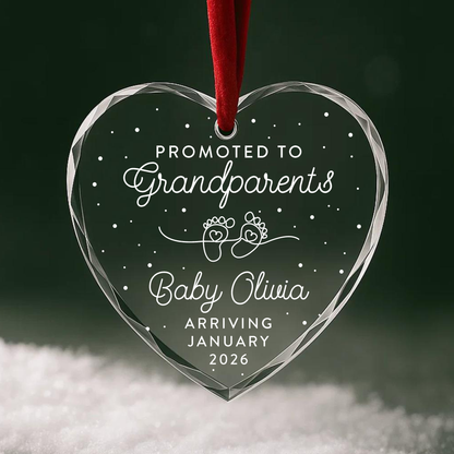 Promoted to Grandparents, Baby Announcement Ornament