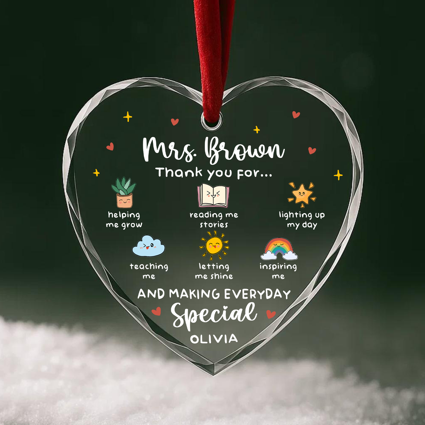 Teacher Appreciation Ornament, Thank You for Making Every Day Special