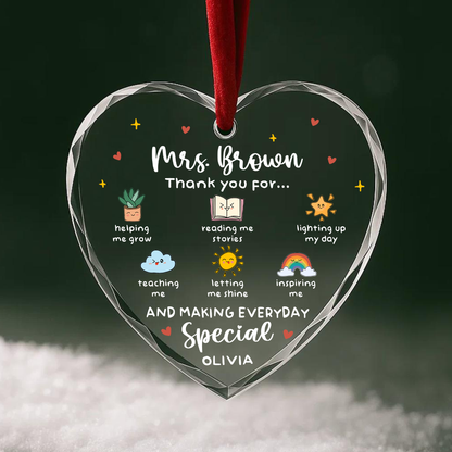 Teacher Appreciation Ornament, Thank You for Making Every Day Special