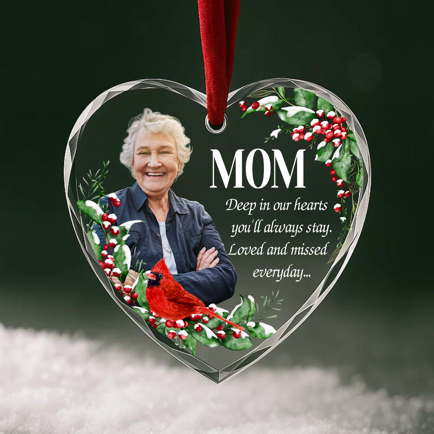 Mom Memorial Ornament with Cardinal, In Loving Memory Keepsake