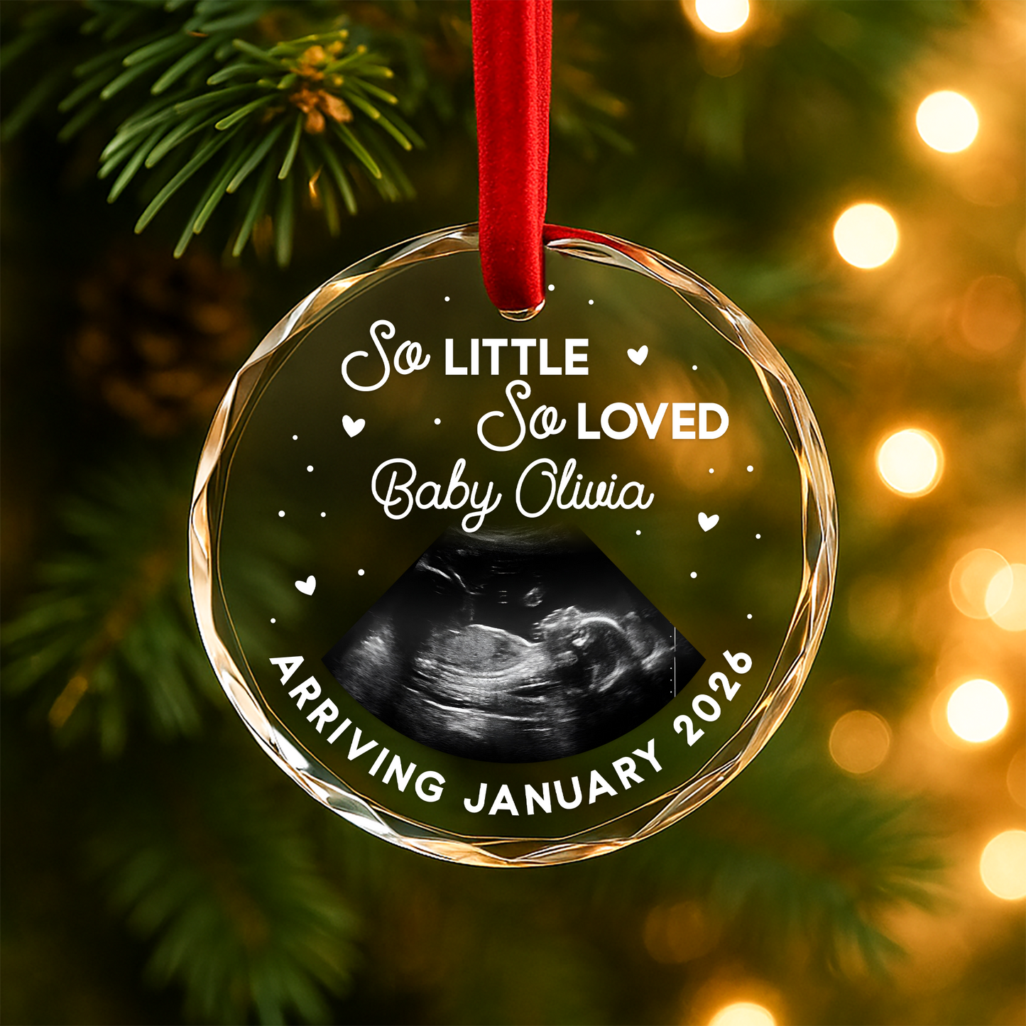 So Little So Loved, Ultrasound Photo Ornament, Baby Arrival Keepsake
