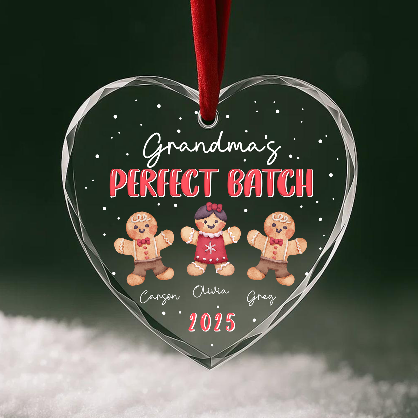 Grandma’s Perfect Batch Ornament, Gingerbread Cookie Family Design