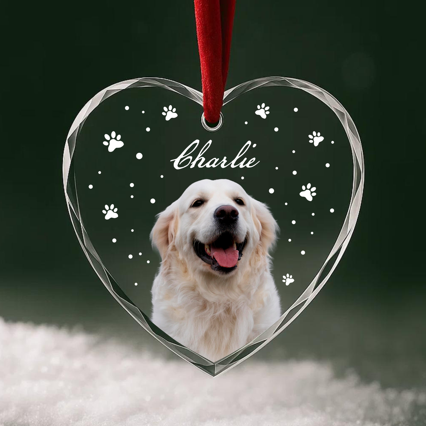 Custom Pet Portrait Ornament, Personalized Dog Christmas Keepsake