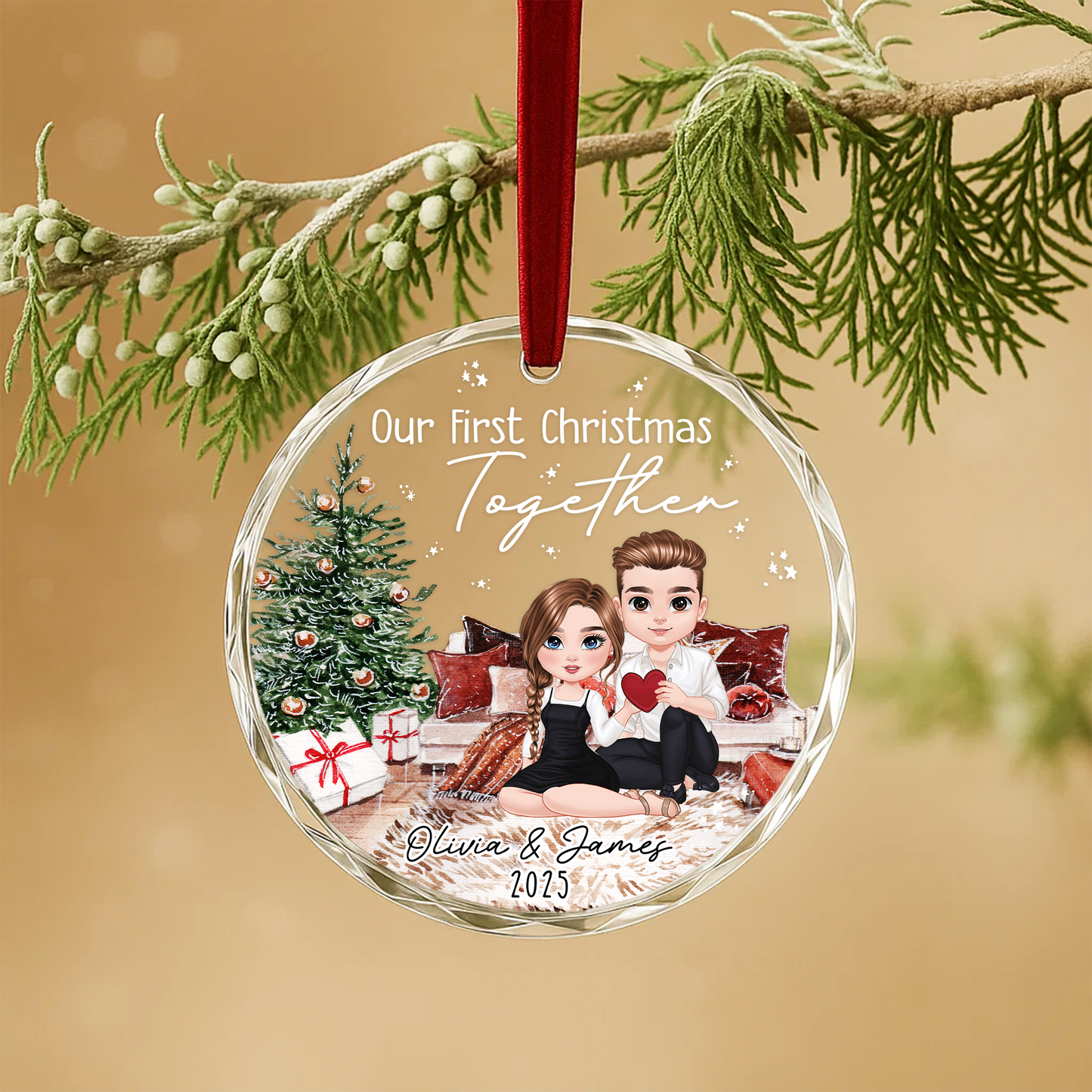 Our First Christmas Together Ornament, Custom Couple Ornament