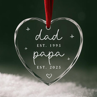 Dad and Papa Established Ornament, Minimalist Script Design