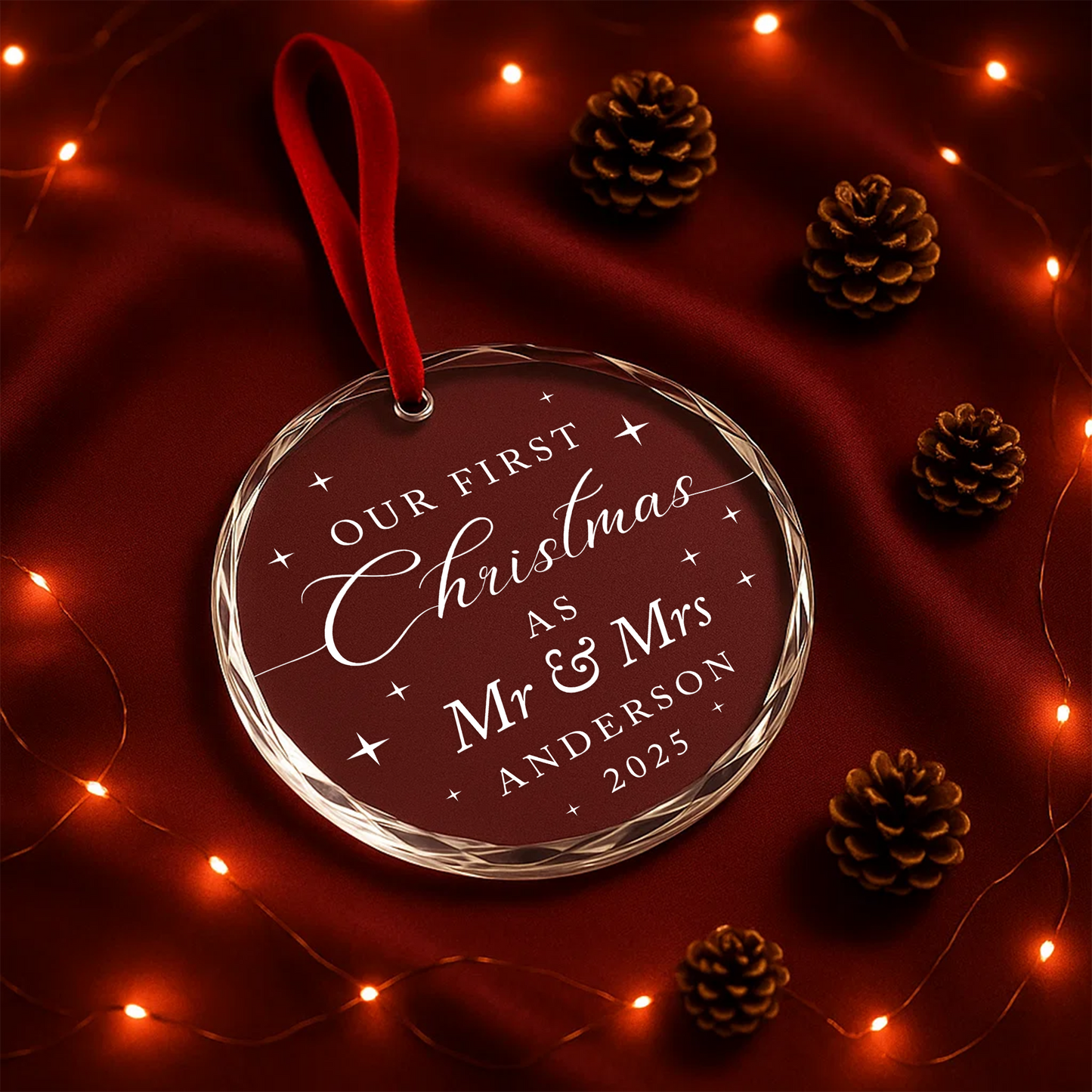 Our First Christmas as Mr Mrs Heart Ornament