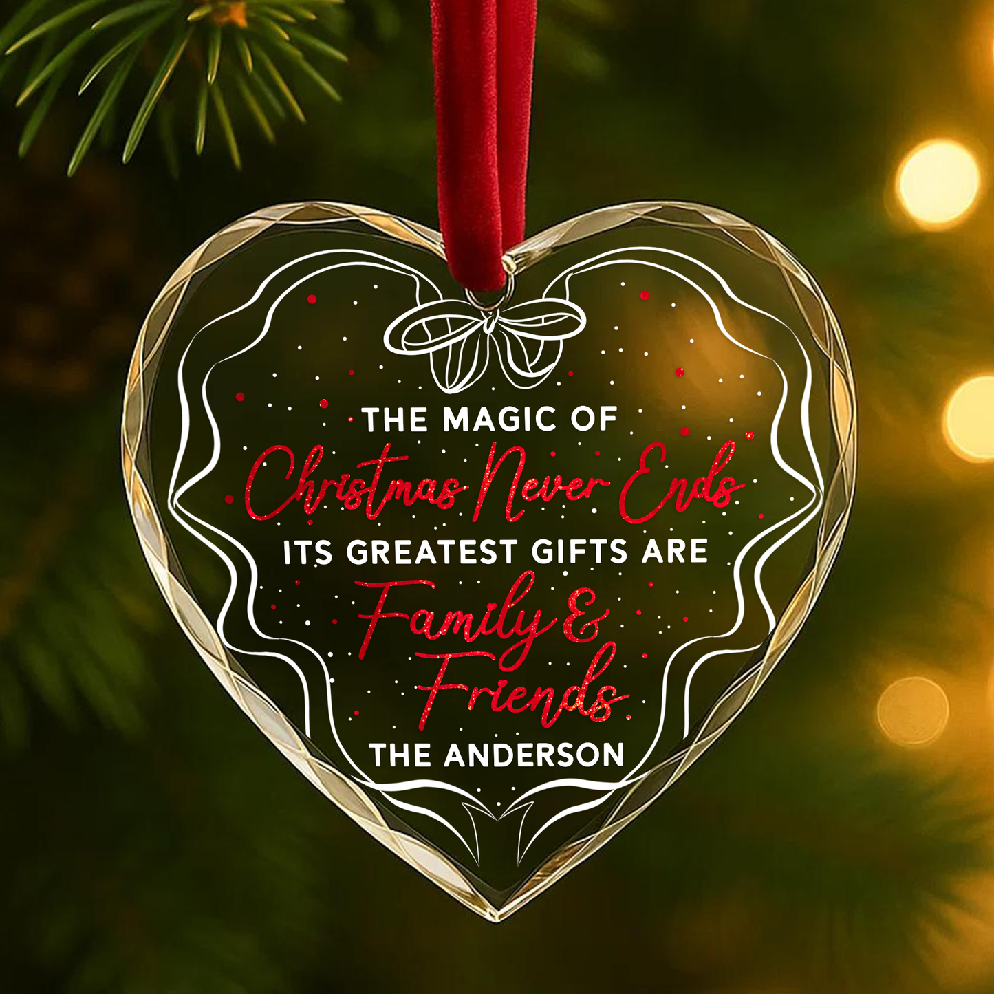 The Magic of Christmas Never Ends Family Friends Ornament