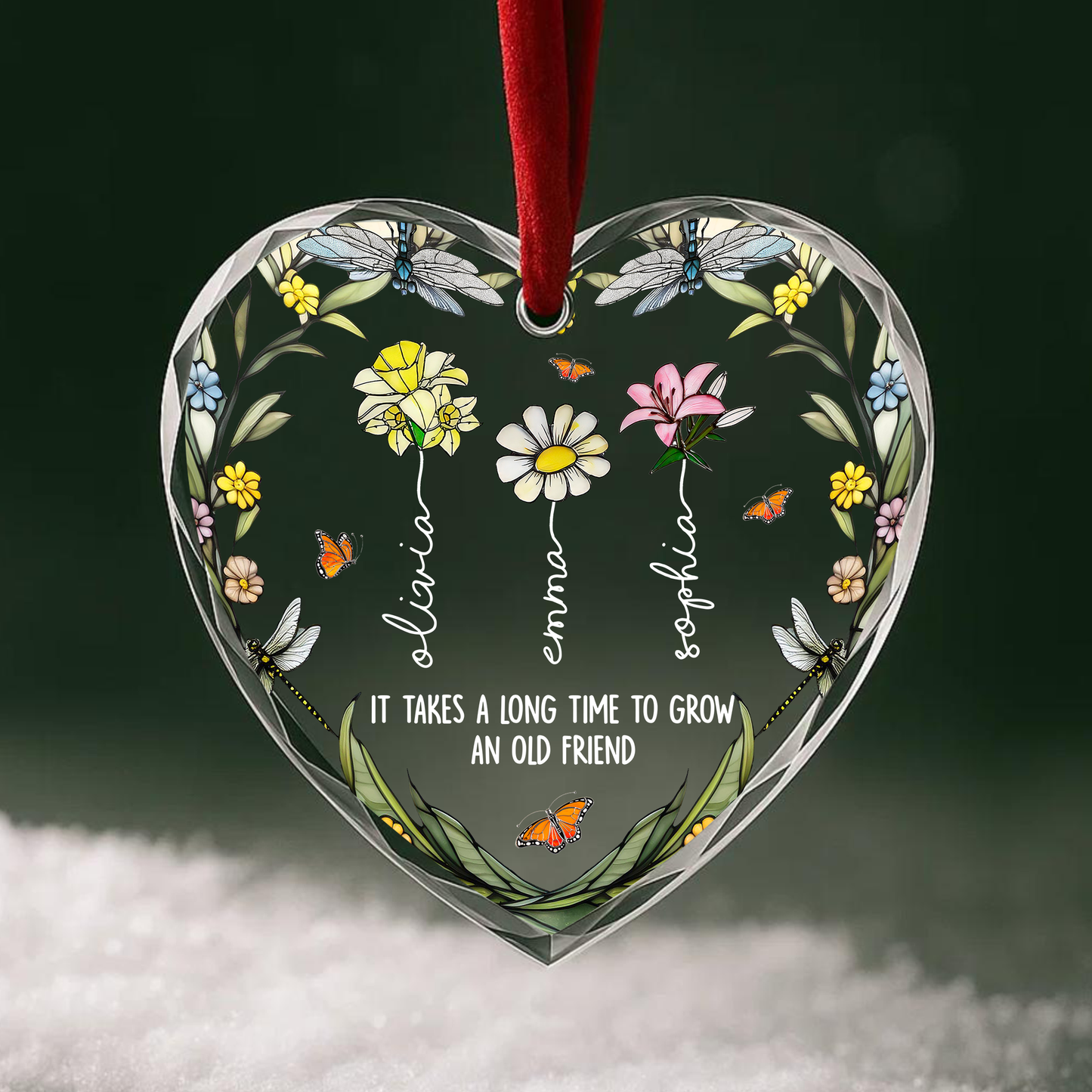It Takes a Long Time to Grow an Old Friend, Butterfly and Flower Ornament