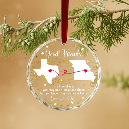 Good Friends Are Like Stars Long Distance Ornament