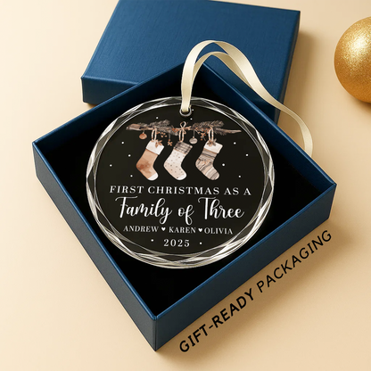 First Christmas as a Family of Three Ornament