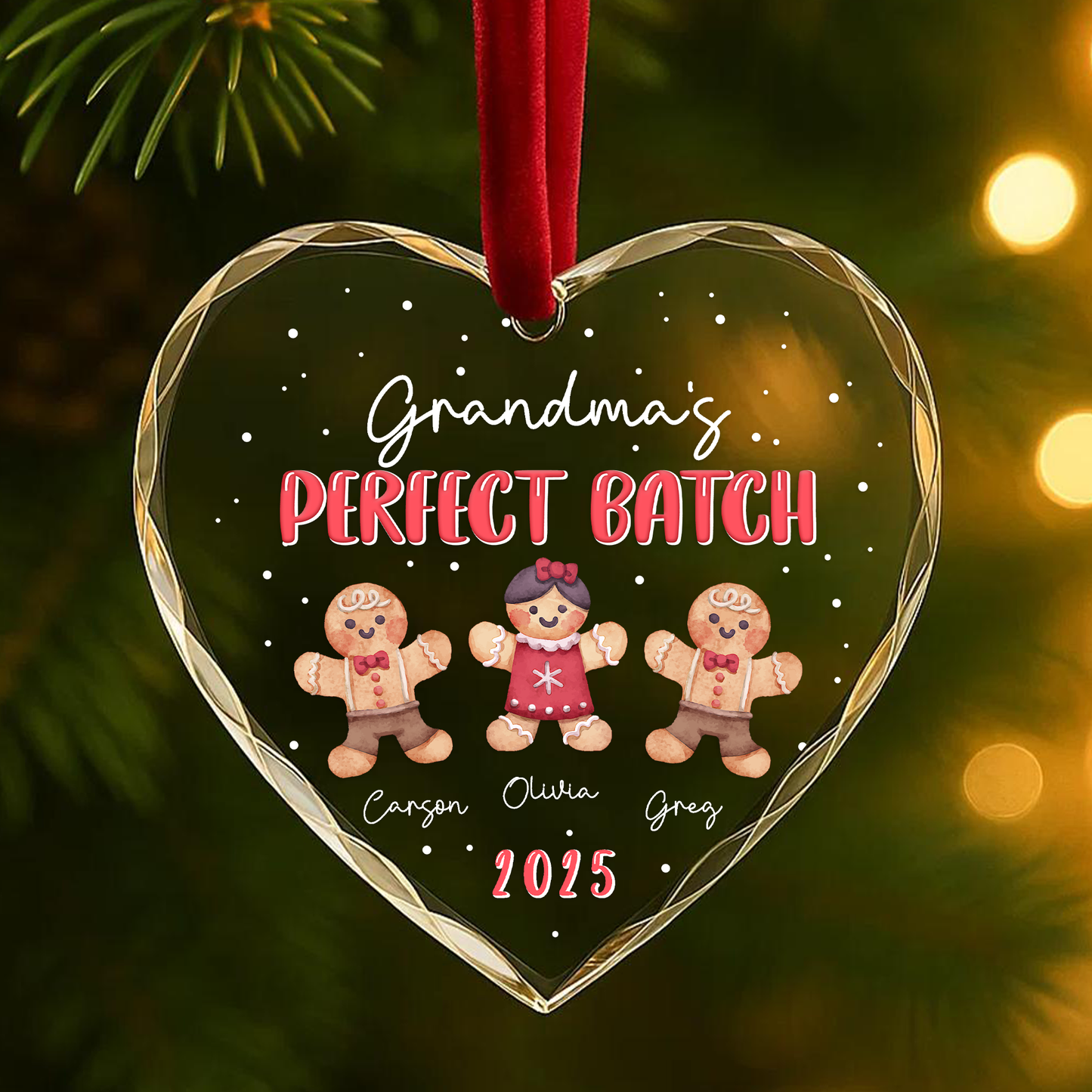 Grandma’s Perfect Batch Ornament, Gingerbread Cookie Family Design