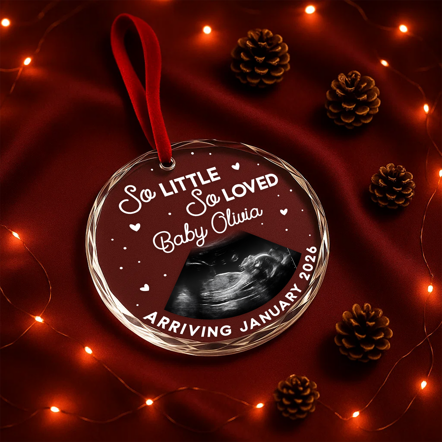 So Little So Loved, Ultrasound Photo Ornament, Baby Arrival Keepsake