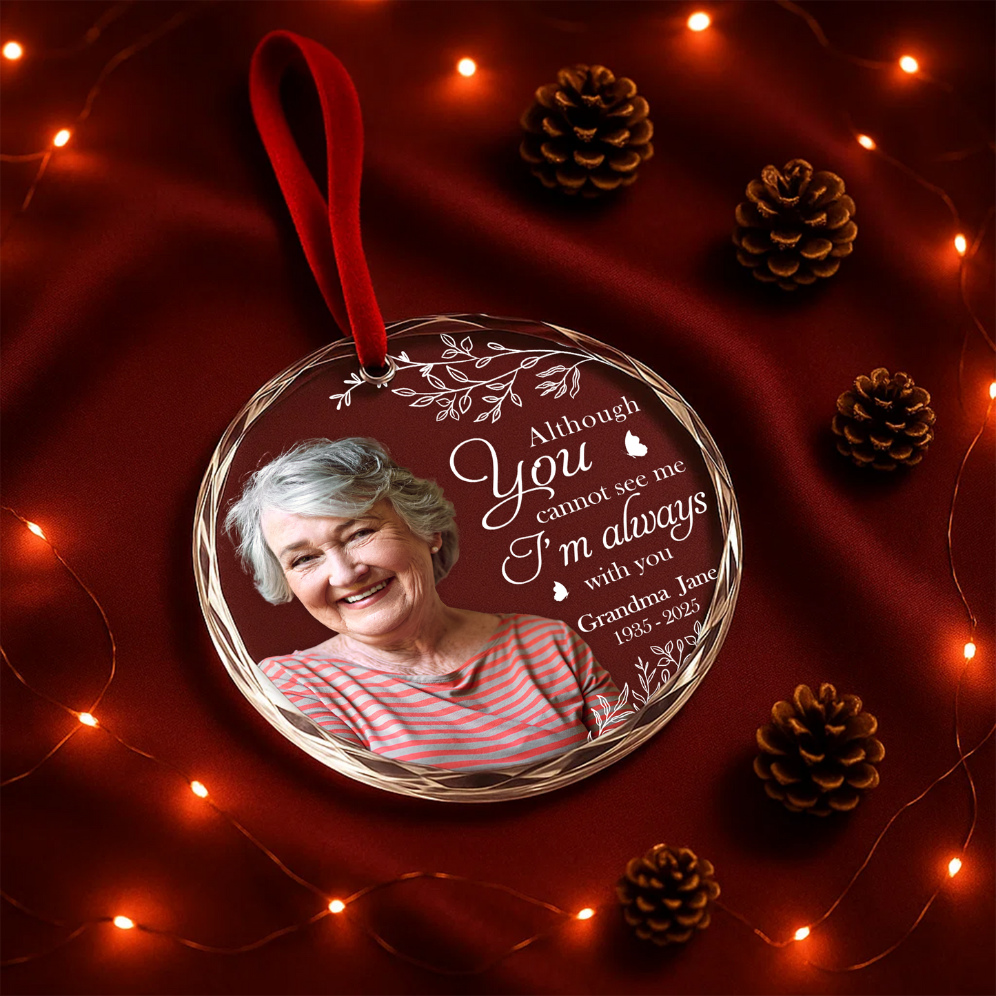Always With You Heart Ornament, Memorial Gift for Grandma