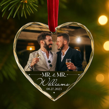Mr & Mr Wedding Ornament, Couple Personalized Ornament
