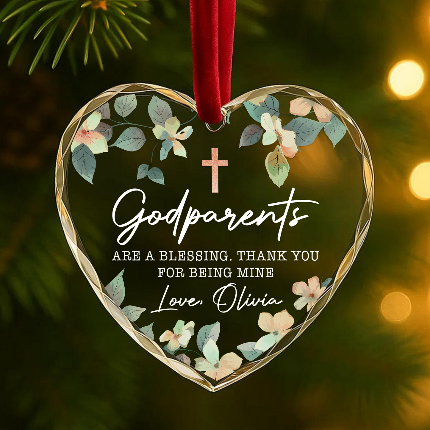 Godparents Are a Blessing Ornament, Personalized Thank You Gift
